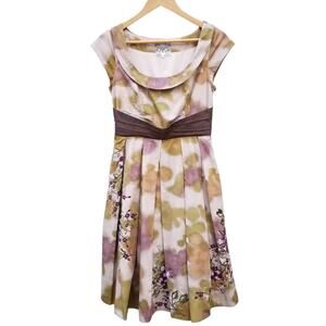 Floreat | Fit & Flare Embroidered Floral Dress Anthropologie